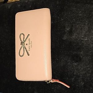 Kate Spade blush Pink Bow Embellished Wallet